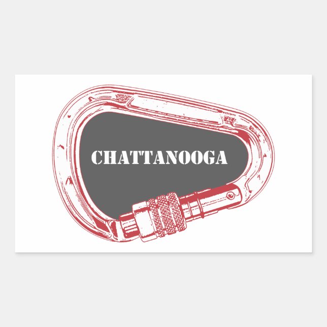 Pegatina Rectangular Chattanooga Climbing Carabiner (Anverso)