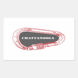 Pegatina Rectangular Chattanooga Climbing Carabiner