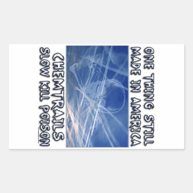 Pegatina Rectangular Chemtrails - Hecho en Estados Unidos (Anverso)