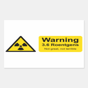 Pegatina Rectangular Chernobyl 3.6 Roentgens: No grandioso, no terrible