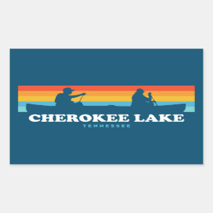 Pegatina Rectangular Cherokee Lake Tennessee Canoe