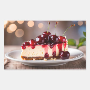 Pegatina Rectangular Cherry Cheesecake