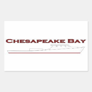 Pegatina Rectangular Chesapeake Bay Deadrise Workboat
