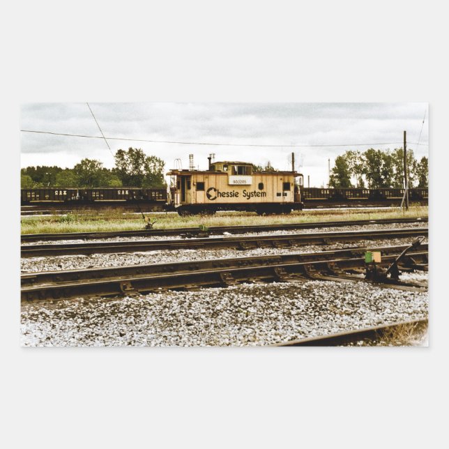 Pegatina Rectangular Chessie System Caboose en Toledo, OH 1996 (Anverso)