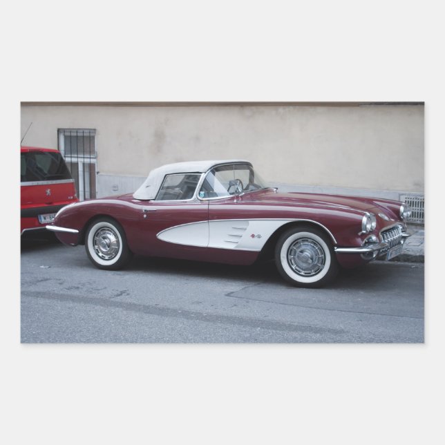 Pegatina Rectangular Chevrolet Corvette (Anverso)