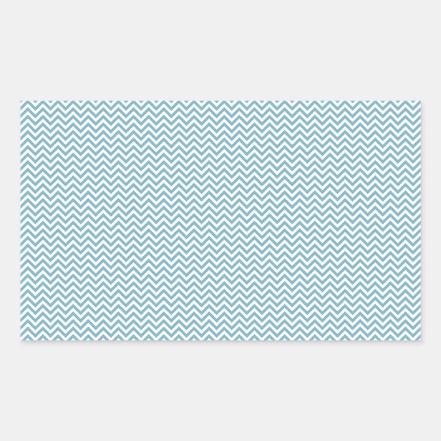 Pegatina Rectangular Chevron azul con monograma (Anverso)