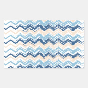 Pegatina Rectangular Chevron de olas oceánicas