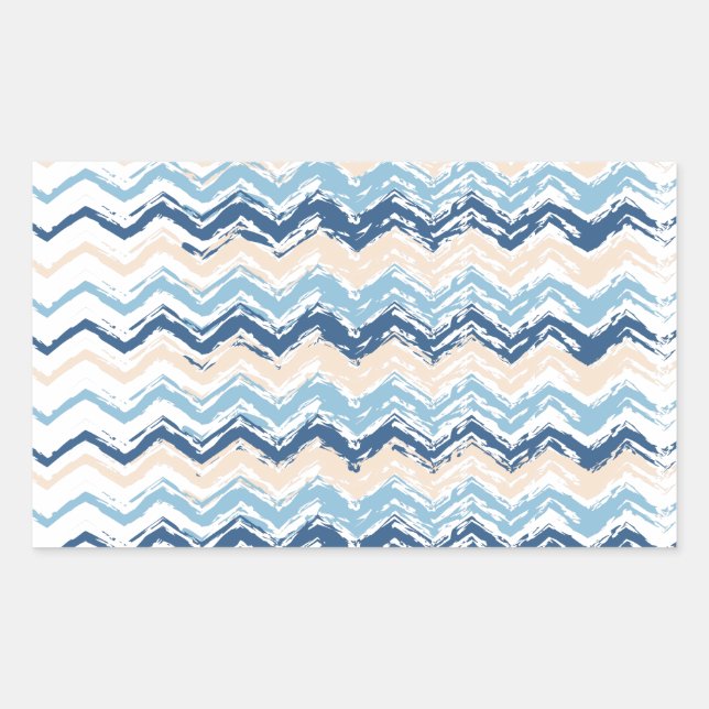 Pegatina Rectangular Chevron de olas oceánicas (Anverso)
