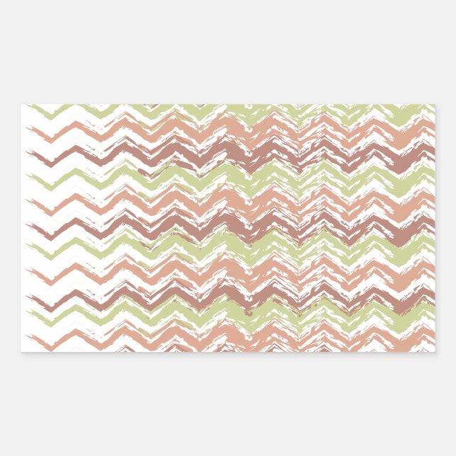 Pegatina Rectangular Chevron ZigZag con escrúpulos picantes (Anverso)