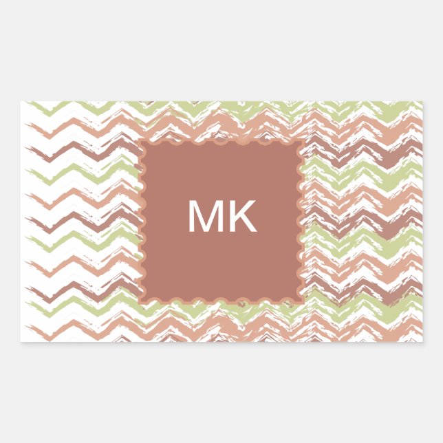 Pegatina Rectangular Chevron ZigZag con escrúpulos picantes (Anverso)