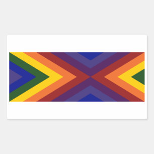 Pegatina Rectangular Chevrons arcoiris