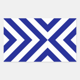 Pegatina Rectangular Chevrons azules y blancos