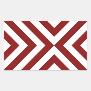 Pegatina Rectangular Chevrons rojo y blanco