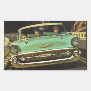 Pegatina Rectangular Chevy Bel Air 1957
