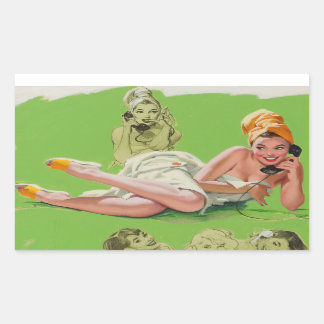 Pegatina Rectangular Chica de anclaje retro de vendimia