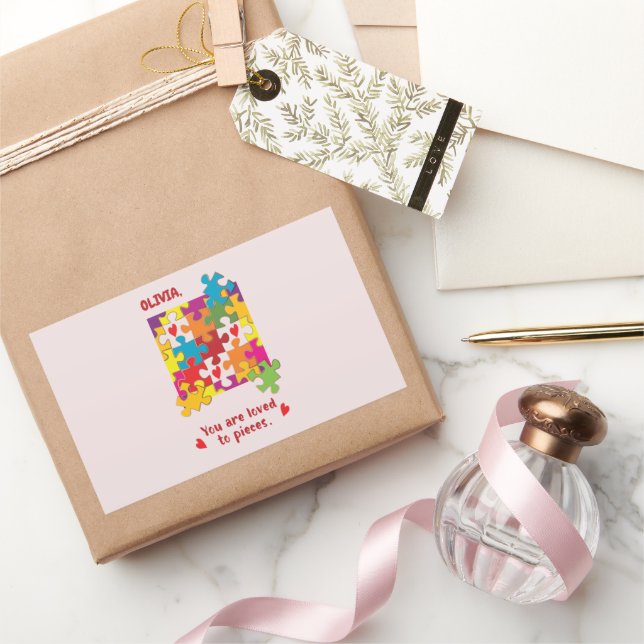 Pegatina Rectangular Chica de cumpleaños rompe el amor a las piezas (Regalar)