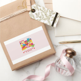 Pegatina Rectangular Chica de cumpleaños rompe el amor a las piezas