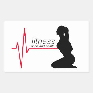 Pegatina Rectangular Chica de fitness