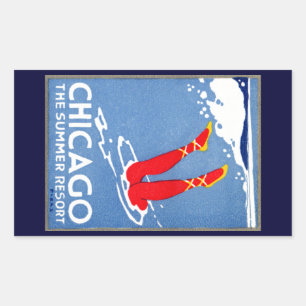 Pegatina Rectangular Chicago 1912, The Summer Resort