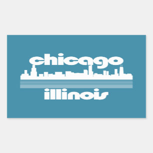 Pegatina Rectangular Chicago, Illinois