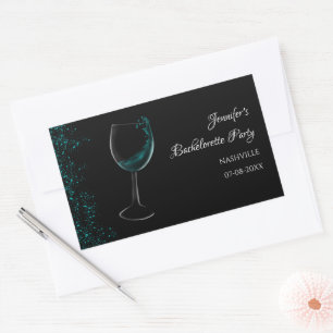 Pegatina Rectangular Chicas fin de semana azul Mocktail bachillerato