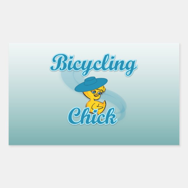 Pegatina Rectangular Chick de bicicleta #3 (Anverso)