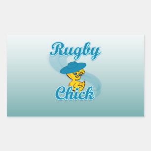Pegatina Rectangular Chick de rugby #3