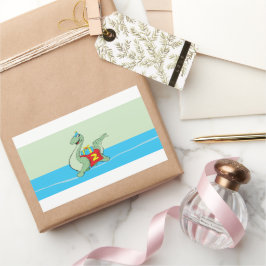 Pegatina Rectangular Chico, Dinosaurio de cumpleaños