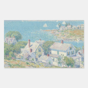 Pegatina Rectangular Childe Hassam - Cabeceras de Nueva Inglaterra