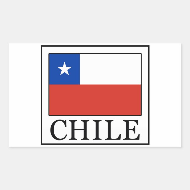 Pegatina Rectangular Chile (Anverso)