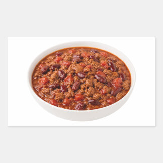 Pegatina Rectangular Chili Con Carne Sustancioso Con Frijoles