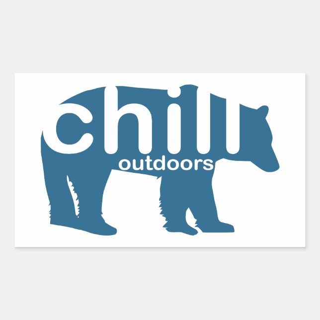 Pegatina Rectangular Chill Outdoor Bear (Anverso)