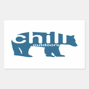Pegatina Rectangular Chill Outdoor Bear