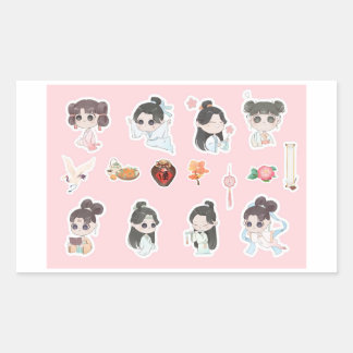 Pegatina Rectangular Chinese Theme Digital Stickers | Country Edition