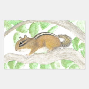 Pegatina Rectangular Chipmunk