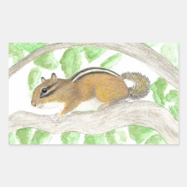 Pegatina Rectangular Chipmunk (Anverso)
