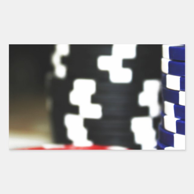 Pegatina Rectangular Chips Gambling Casino Ganar juego Luck Risk Bet (Anverso)