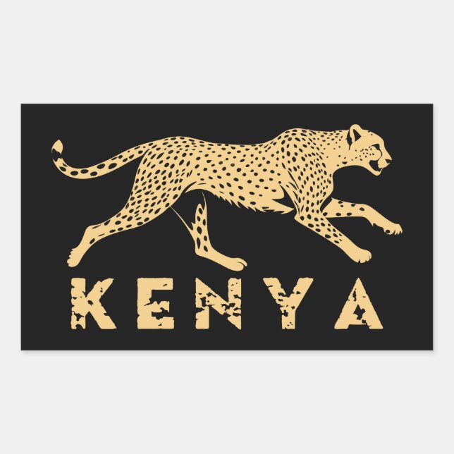 Pegatina Rectangular Chita De Kenia (Anverso)