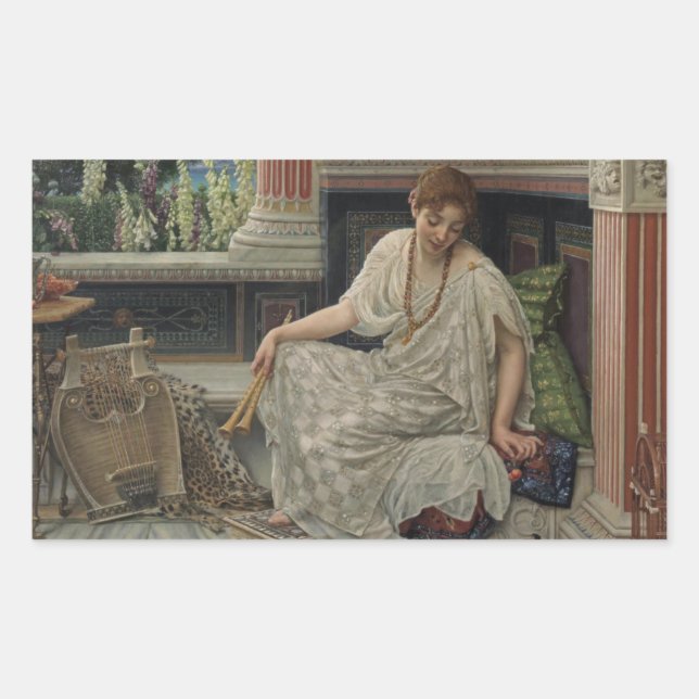 Pegatina Rectangular Chloe (por Edward Poynter) (Anverso)