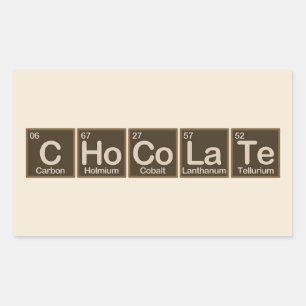 Pegatina Rectangular Chocolate hecho de elementos