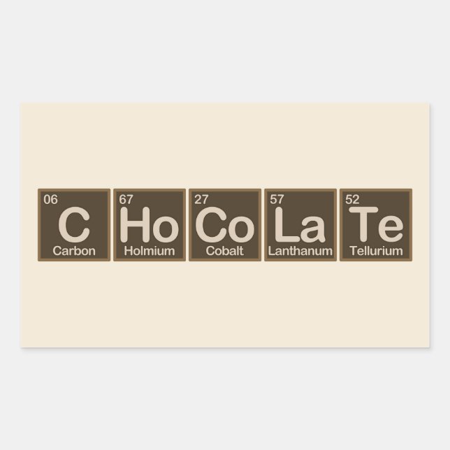 Pegatina Rectangular Chocolate hecho de elementos (Anverso)