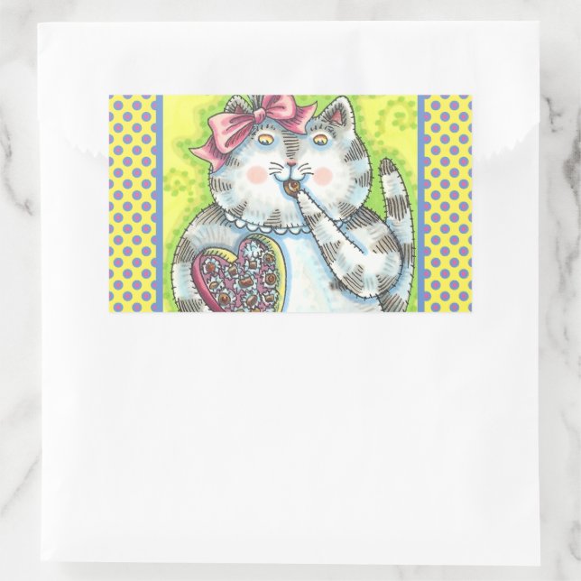 PEGATINA RECTANGULAR CHOCOLATES DEL ADMIRADOR SECRETO DE KITTEN, VALENT (Bolso)