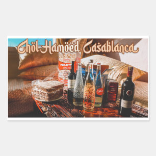 Pegatina Rectangular Chol Hamoed Pesach. Casablanca Marruecos