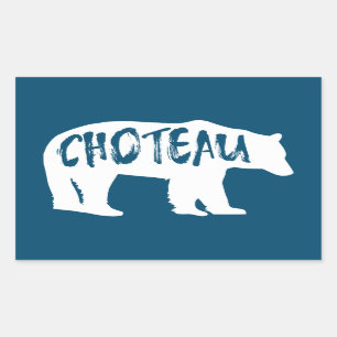 Pegatina Rectangular Choteau Montana Bear