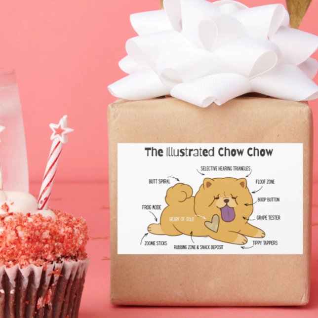 PEGATINA RECTANGULAR CHOW ILUSTRADO   (Subido por el creador)