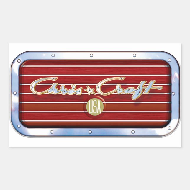 Pegatina Rectangular Chris Craft Boats (Anverso)