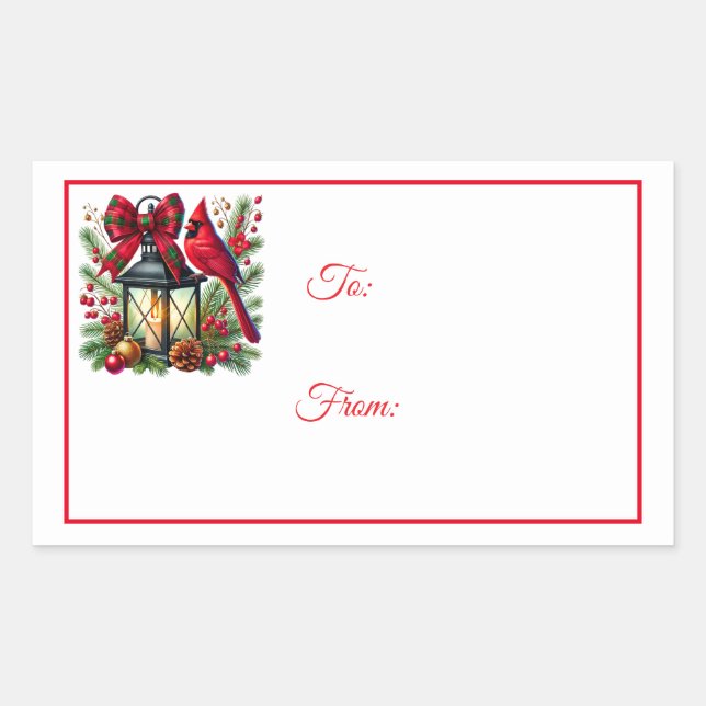 Pegatina Rectangular Christmas Sticker Gift Tags (Anverso)