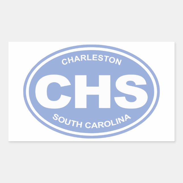 Pegatina Rectangular CHS (Charleston SC) (Anverso)