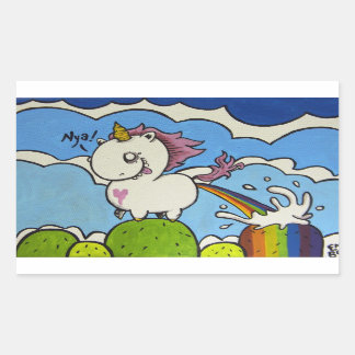 Pegatina Rectangular Chubby Unicorn