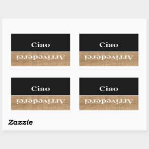 Pegatina Rectangular Ciao - saludos en italiano